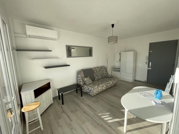 Appartement T1, meublé, à louer avec balcon, cave et parking
