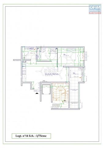 A VENDRE APPARTEMENT F2 DE 60.77 M2 AU CENTRE VILLE DE SAINT DENIS
