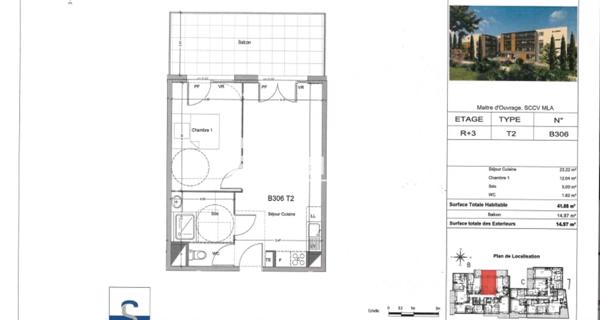 Location Appartement 2 pièces 41.88 m² - Morières-lès-avignon 84310