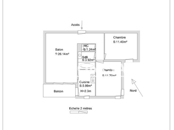 Location Appartement 3 pièces 60.39 m² - 27 B RUE PASTEUR Briancon 05100