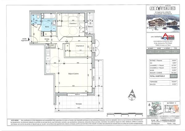 Appartement T3 à vendre  3 pièces - 72,05 m2 LA CHAPELLE D ABONDANCE - 74