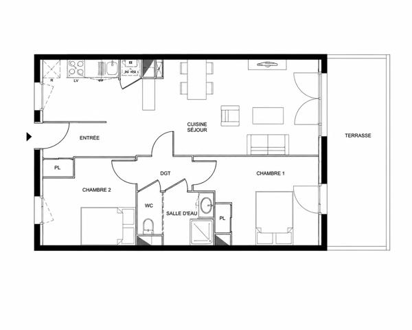 Appartement à vendre 3 pièces 65 m² Villenave-d'Ornon