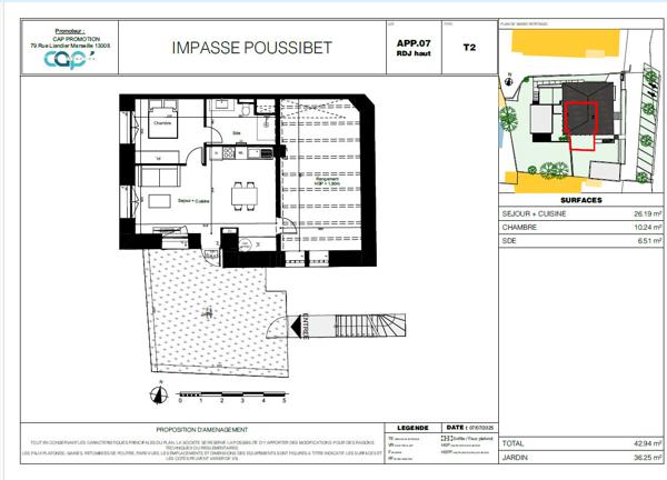 Appartement Marseille 2 pièce(s) 42.75 m2