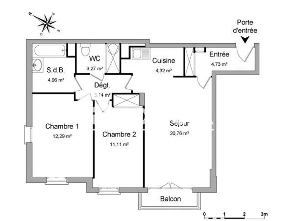 Location Appartement 3 pièces 64.58 m² - 2 RUE SAINT NICOLAS Mantes La Jolie 78200
