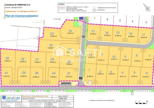 Terrains viabilisés de 367m2 à 559m2-  La Garrigue du Bois 2