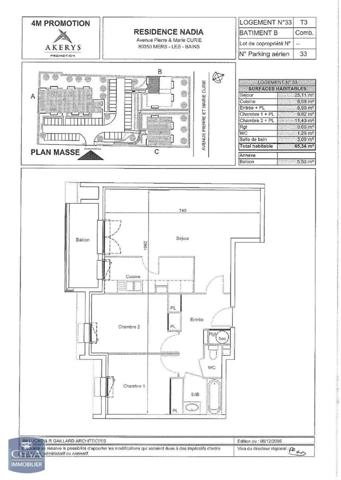 Appartement à louer 3 pièces 65.34m²