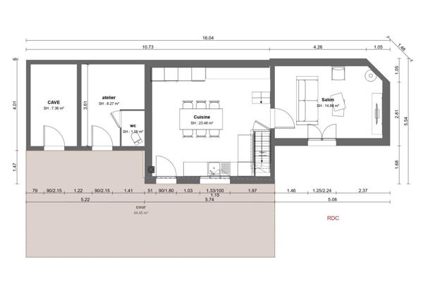 Vente                                                      Maison de village
                        
                                         77 m2                     à Saint-Martin-la-Pallu