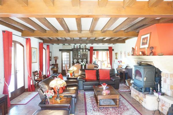 Magnifique villa d'architecte de style périgourdin, nichée au coeur de la nature paisible du charmant village historique et pittoresque de Bourdeilles.