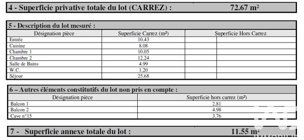 Appartement à vendre 3 pièces 72,67 m² Lyon 3