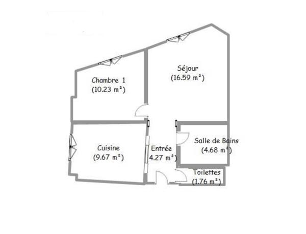 Appartement
         2 pièces
        - 47 m²