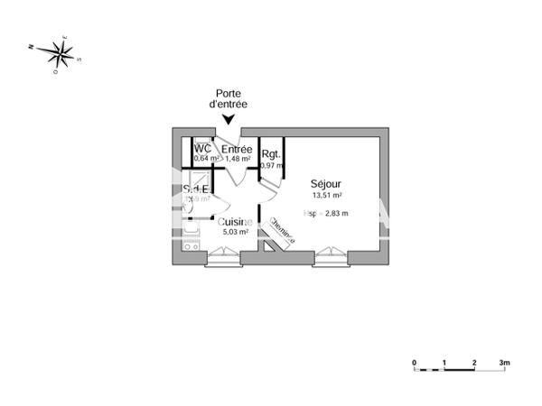 Location Studio 23.22 m² - 7 RUE DE MULHOUSE Nancy 54000