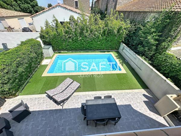 Coursan – Maison familiale 4 chambres avec piscine et suite parentale
