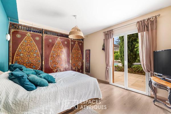 Maison d’architecte avec piscine au calme dans secteur résidentiel