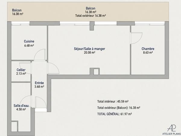 Appartement 2 pièces 46m2 - St Genès Bordeaux