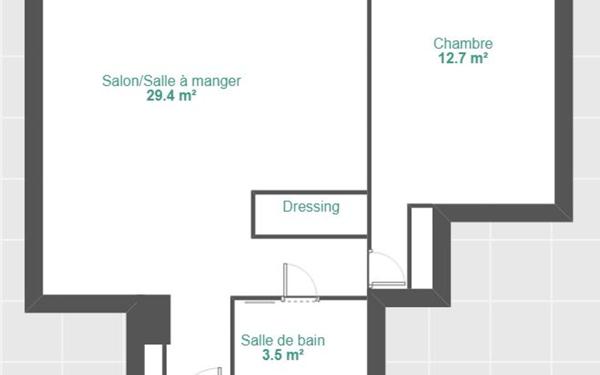 Appartement à vendre    2 pièces • 45,70 m2 Paris 15