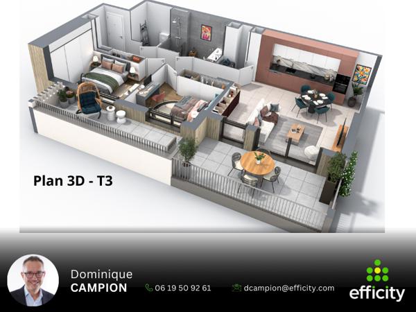 Appartement 3 pièces - 76 m²