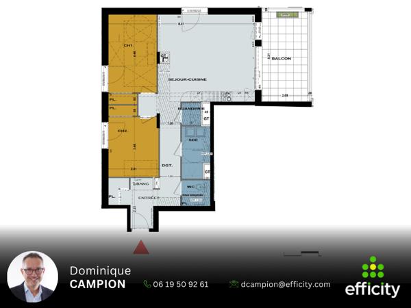 Appartement 3 pièces - 76 m²