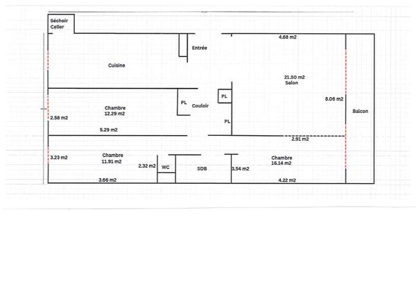 Appartement Courbevoie 4 pièce(s) 90.68 m2