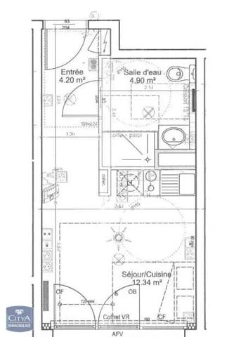 Appartement à louer 1 pièce 21.44m² Strasbourg (67200)
