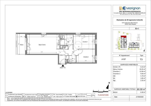 Appartement 3 pièces - 44600 Saint-Nazaire