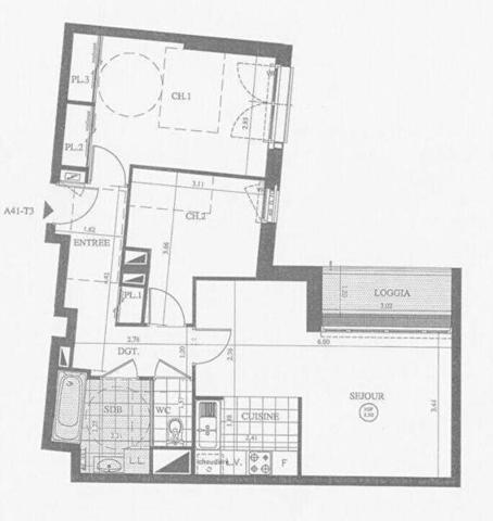 Appartement 3 pièces                                        - 44000 Nantes - Saint-Clément - Jardin des plantes Réf : 130818