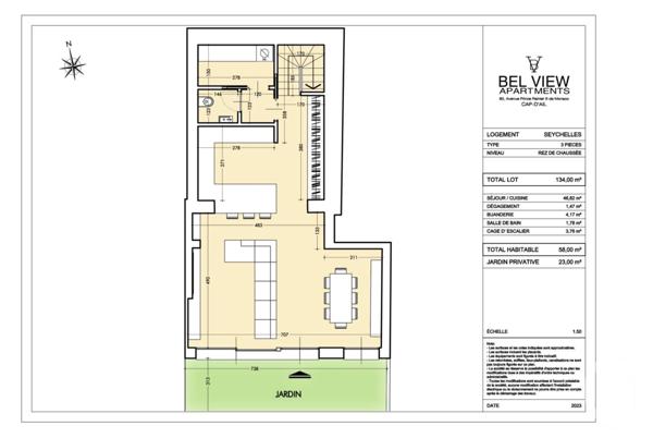 Appartement F3 à vendre  3 pièces - 111 m2 CAP D AIL - 06