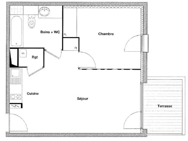 Location Appartement 2 pièces 43.69 m² - 515 ALLEE D'AOUCE Benesse-maremne 40230
