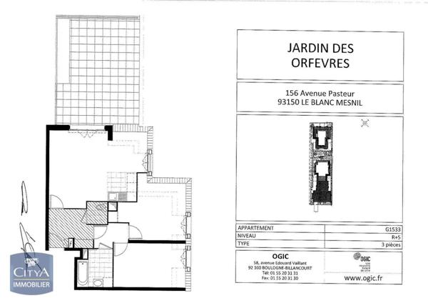 Appartement à louer 3 pièces 65.04m²