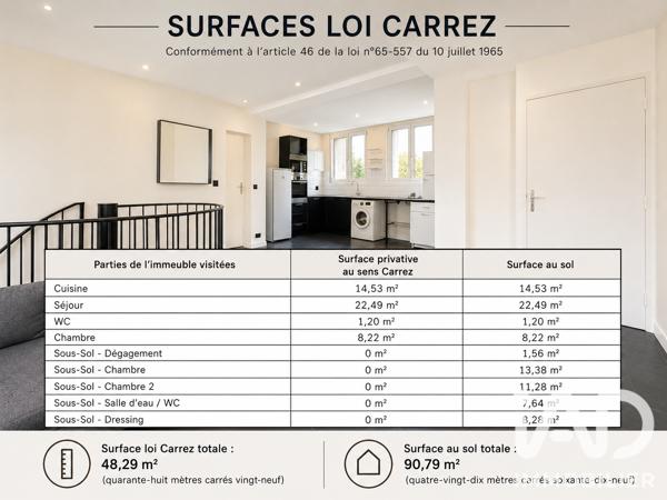 Appartement à vendre 4 pièces 48,29 m² Colombes