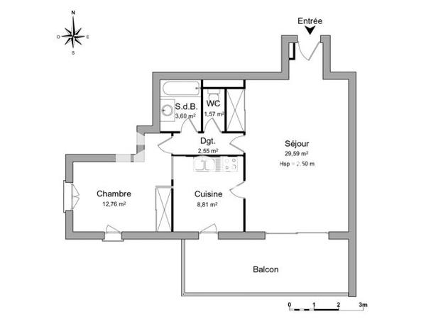 Location Appartement 2 pièces 58.9 m² - DOMAINE DE FLORE - 53 ROUTE DE LYON Avignon 84000