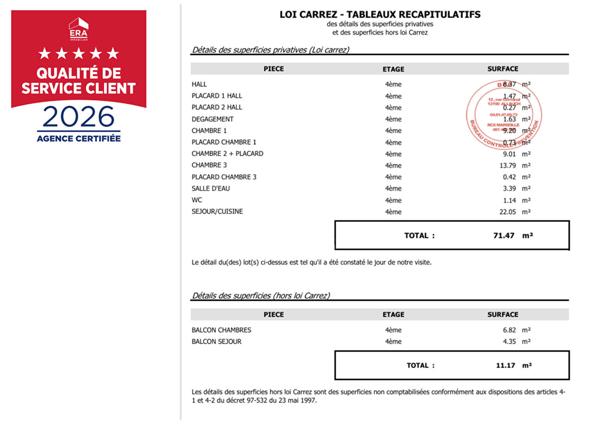 Appartement Marseille 4 pièce(s) 71.47 m2