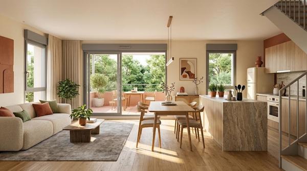 FLORANGE CENTRE appartement T4 Neuf en Duplex de 83 m² avec Terrasse de 12 m², Proche Luxembourg & Thionville