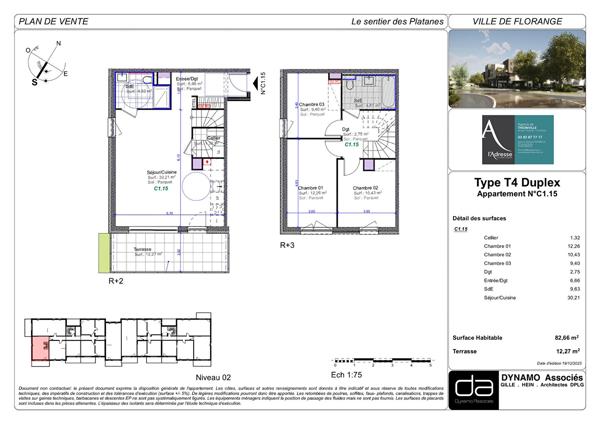 FLORANGE CENTRE appartement T4 Neuf en Duplex de 83 m² avec Terrasse de 12 m², Proche Luxembourg & Thionville