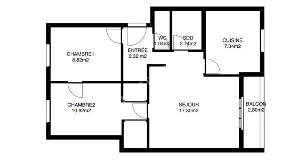 T3 rénové de 51m² traversant avec balcon et vue mer - résidence avec piscine Marseille 13012 (St Julien / St Barnabé)