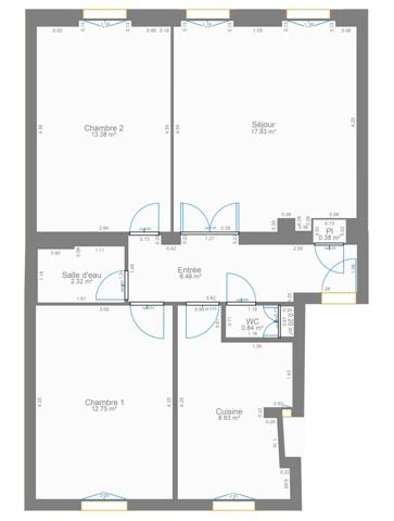 Appartement F3 à vendre  3 pièces - 62,11 m2 PARIS - 75006