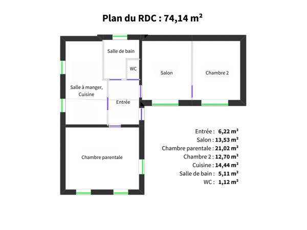 Maison
         3 pièces
        - 74 m² Exclusivité 99 900 € *