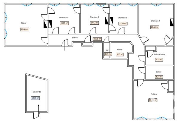 Appartement à vendre 6 pièces 156,5 m² Lyon 3