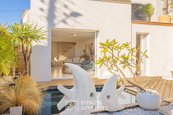 Maison triplex vue mer avec piscine, plage et commerces à pied