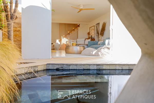 Maison triplex vue mer avec piscine, plage et commerces à pied