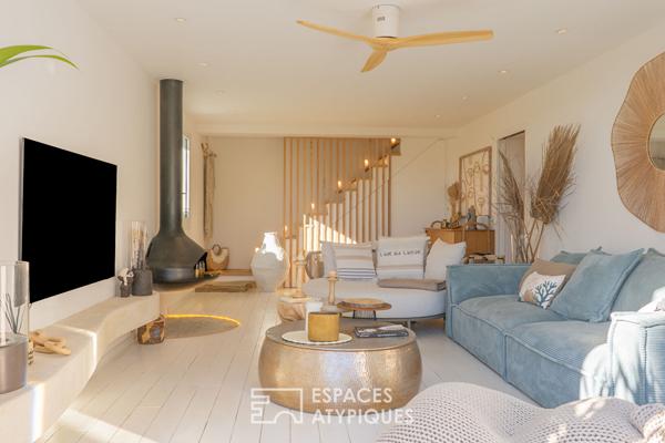 Maison triplex vue mer avec piscine, plage et commerces à pied