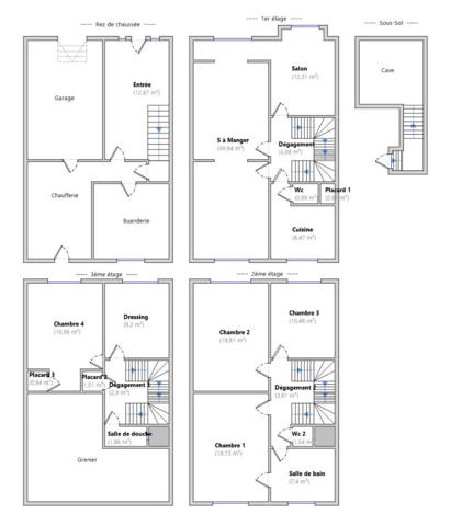 Maison d'exception SECTEUR THERMAL - BLANDAN - ARTEM - garage fermé - jardin privatif - 5 chambres