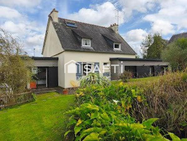 Quimper, quimper moulin vert, 170 m² habitable, extention contemporaine, 5 chambres dont deux suite parentale en rdc