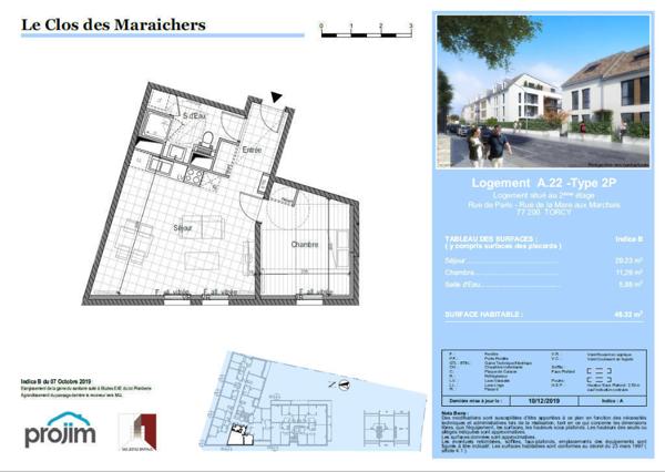 TORCY - 2 pièces 46,40 m² dans résidence de 2021