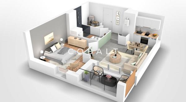 Appartement récent - 1 chambre - 39.55 m² - Vue Mer - Balcon