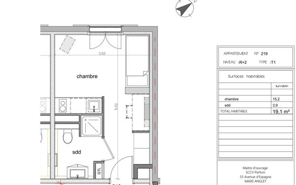 Appartement à vendre    2 pièces • 19,10 m2 Grasse