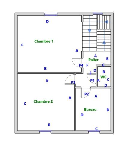 Maison de bourg des années 40 à rénover, 90m², 2 chambres et un bureau