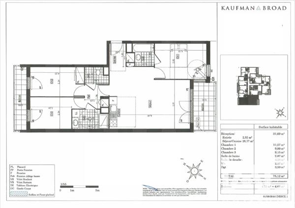 Appartement à vendre 4 pièces 75 m² Franconville