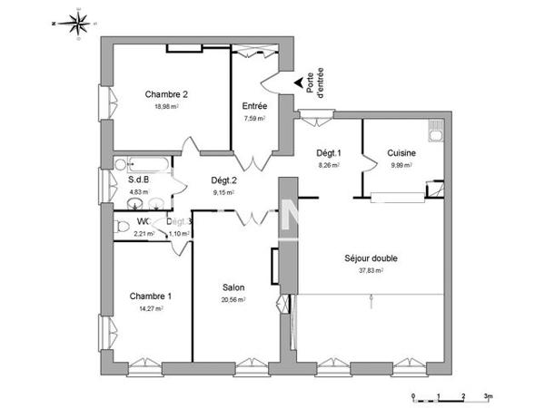 Location Appartement 5 pièces 134.77 m² - 43 PLACE DUCALE Charleville Mezieres 08000