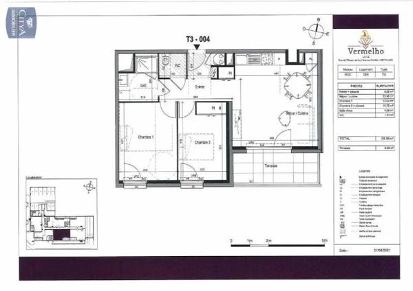 Appartement à louer 3 pièces 59.38m² Lucé (28110)