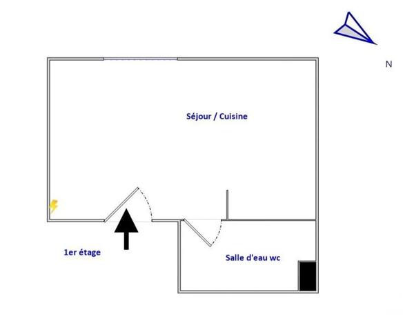 Appartement F1 à vendre  1 pièce - 24,60 m 2   PARIS  - 75011